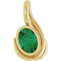 Impress 14K Yellow Gold Lab Grown Emerald Pendant
