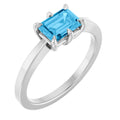 Impress 14K White Gold Natural Swiss Blue Topaz Ring