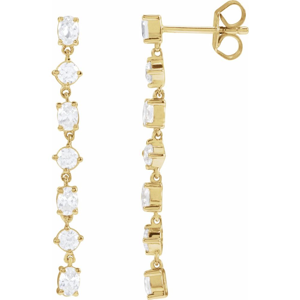 14K Yellow Gold 1 1/5 CTW Lab-Grown Diamond Dangle Earrings