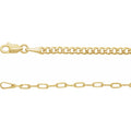 14K Yellow 2.7 mm Curb & Paperclip-Style 7" Chain