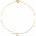 14K Yellow Initial V 6 1/2-7 1/2" Bracelet