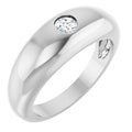 Essentials 14K White Gold 1/4 Ct Natural Diamond Dome Ring (Style 9913)