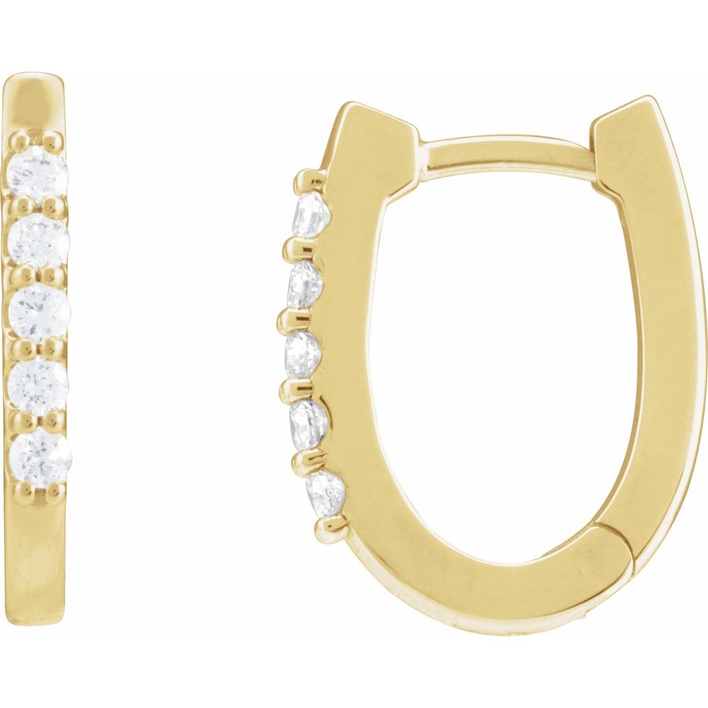 14K Yellow Gold 1/6 CTW Natural Diamond 15.1 mm Hoop Earrings