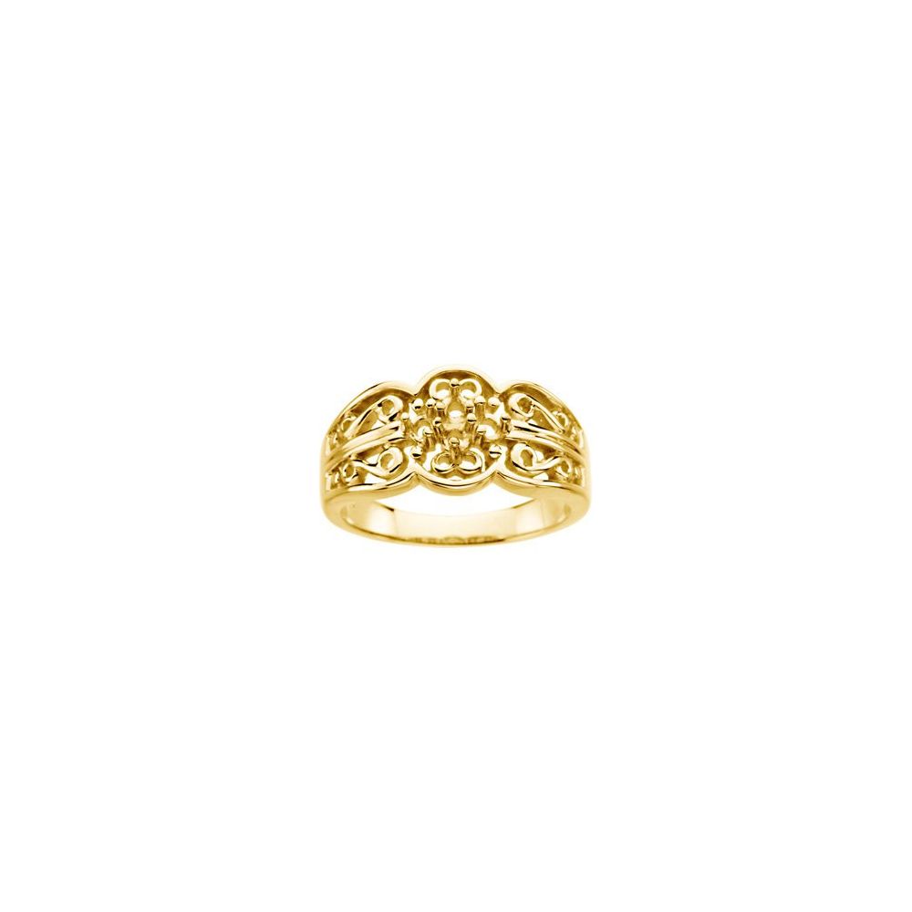 Lab-Grown Diamond Semi-Set Engagement Ring, 2 9/10 ct (8x8mm), 7/8 ctw, 14K Yellow