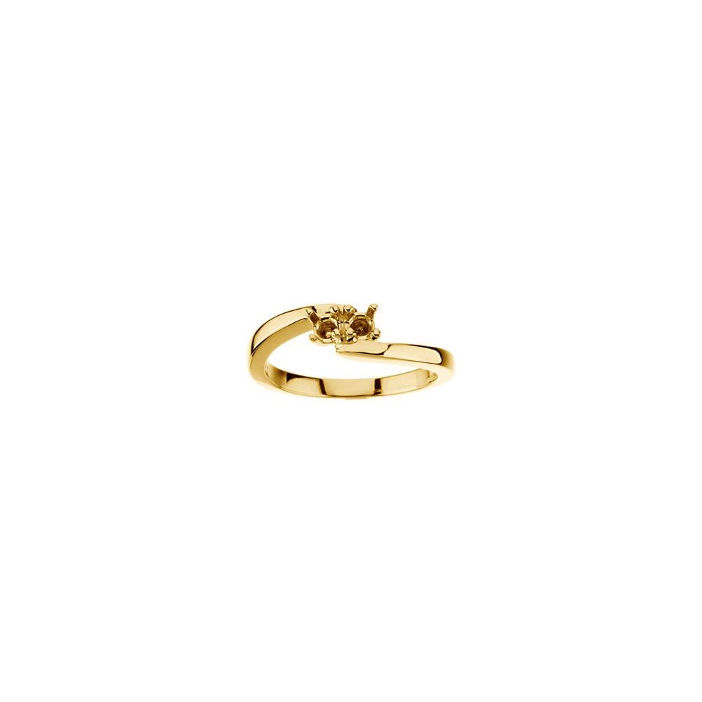 Natural Diamond Semi-Set Engagement Ring, 1 3/4 ct (9x7mm), 1 ctw, 14K Yellow