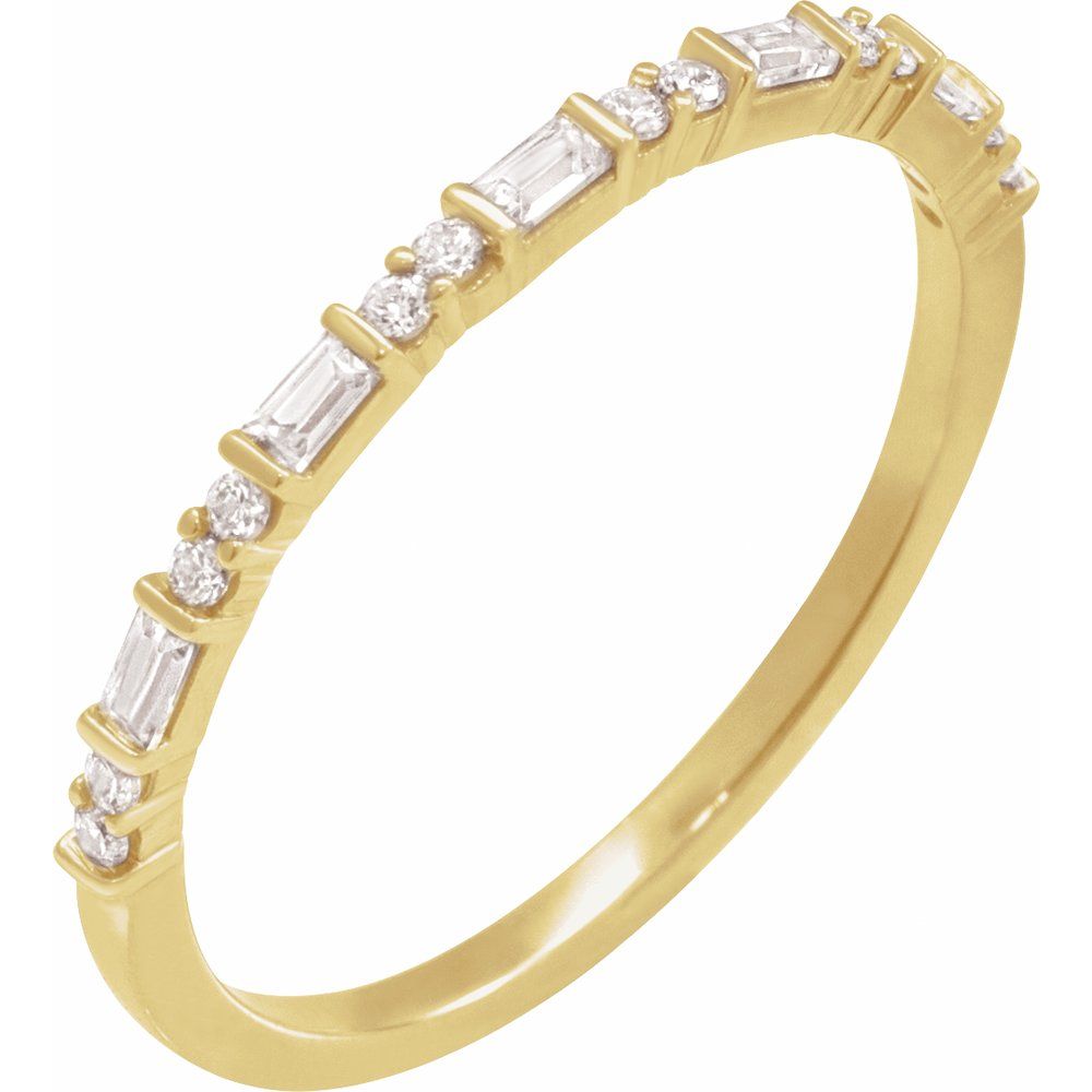 14K Yellow Gold 1/5 CTW Natural Diamond Stackable Ring