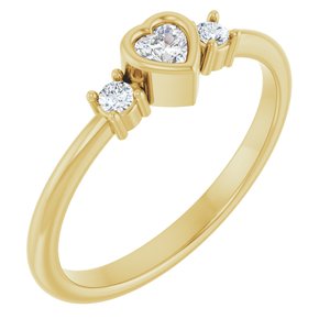 1/6 CTW Natural Diamond Heart Ring (Style 126910)