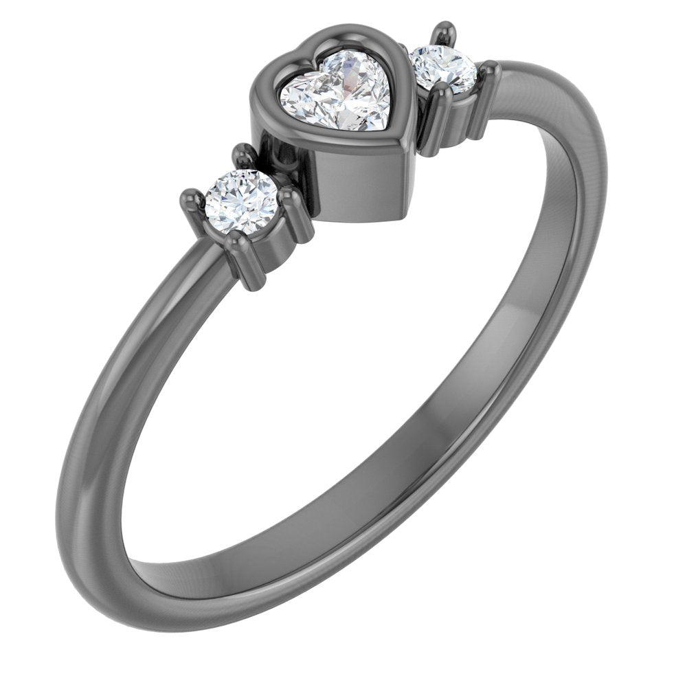 1/6 CTW Natural Diamond Heart Ring (Style 126910)