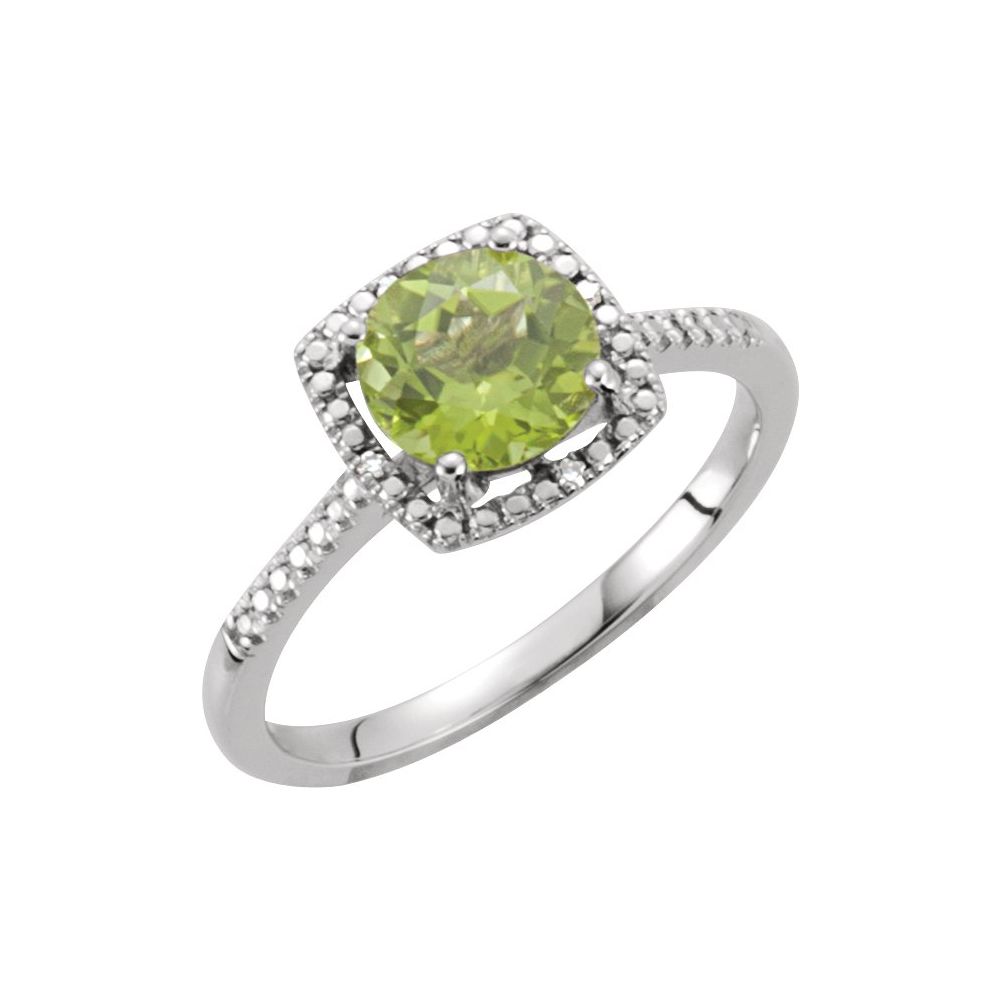 Halo-Style Birthstone Ring