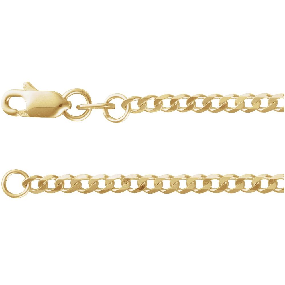 14K Yellow 1.95 mm Curb 16" Chain