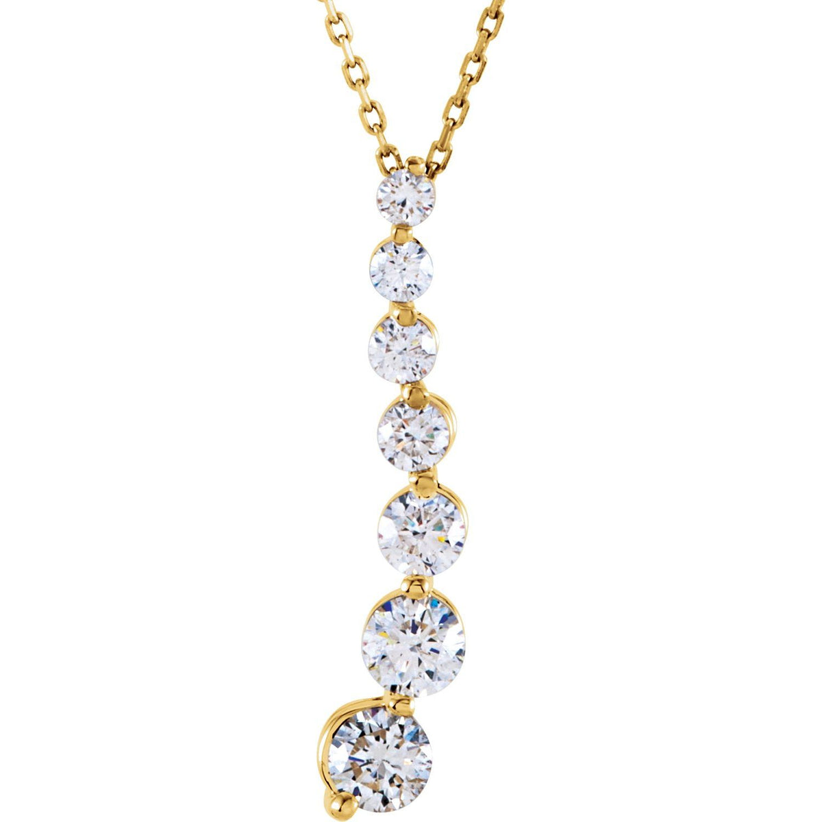 7/8 Ctw Natural Diamond Journey Necklace (Style 67724)