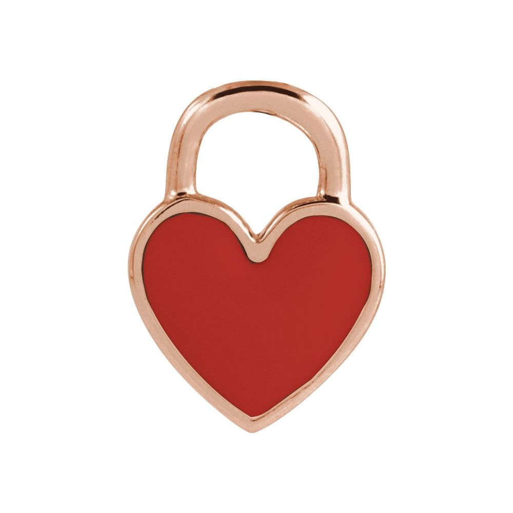 Jubilee 14K Rose Gold Red Enamel Heart Pendant