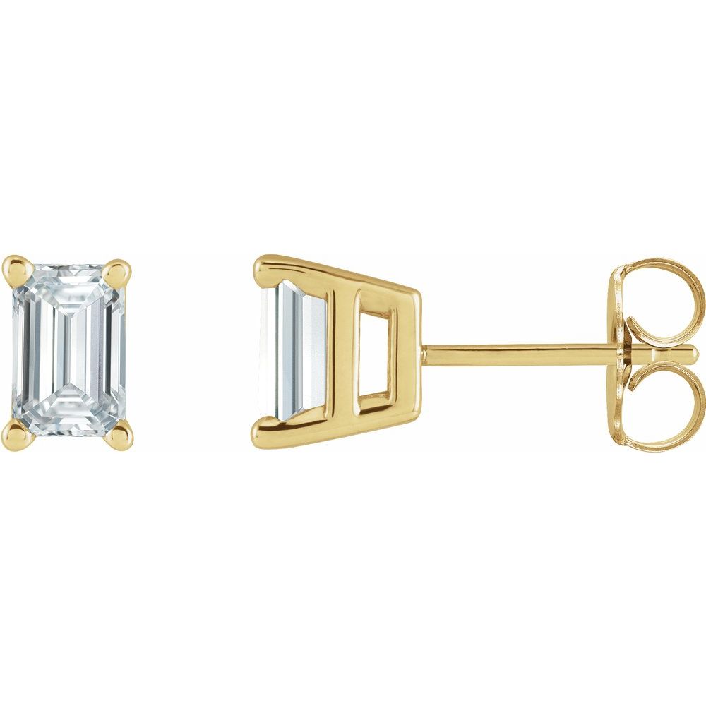 Emerald 4-Prong Stud Earrings