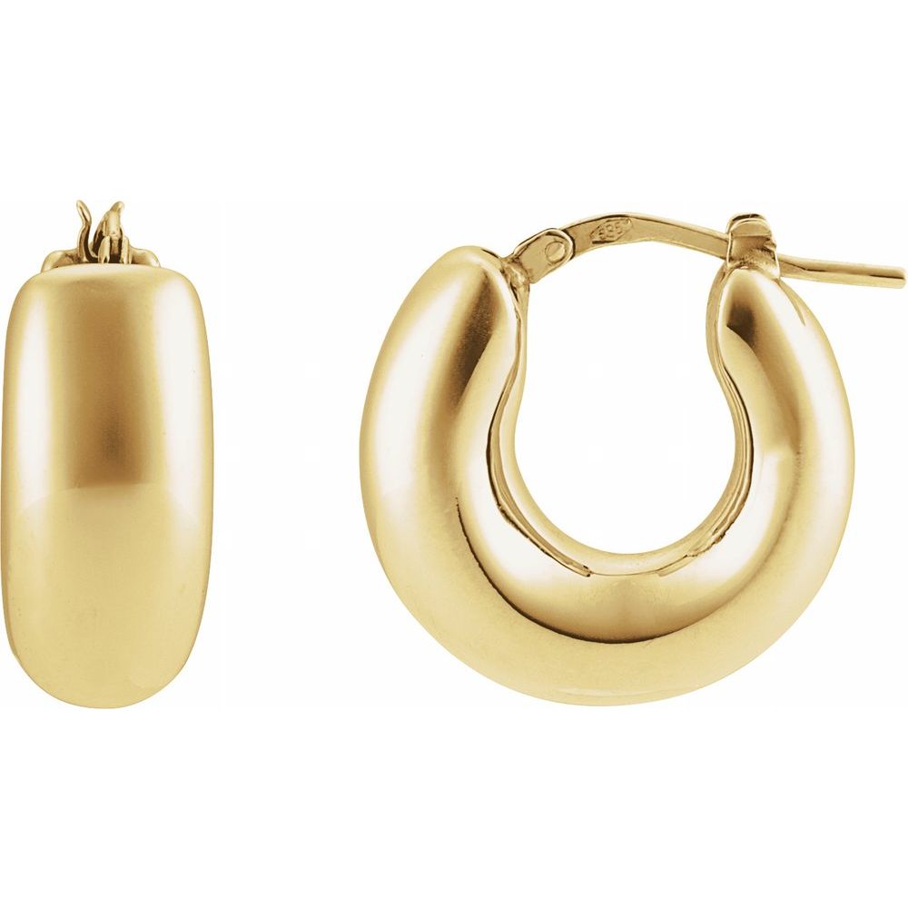 14K Yellow Gold Electroform 20 mm Hoop Earrings