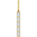 Impress 14K Yellow Gold 12 Ctw Natural Diamond Vertical Bar Pendant
