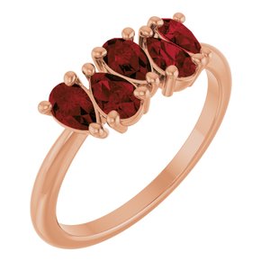 Natural Mozambique Garnet Five-Stone Ring (Style 72454)