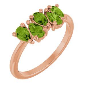 Natural Peridot Five-Stone Ring (Style 72454)