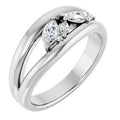 14K White Gold 1/3 CTW Natural Diamond Negative Space Ring (Style 126996)