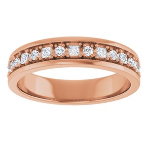 14K Gold Square Diamond Wedding Band