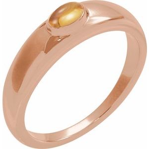 Natural Citrine Cabochon Petite Dome Ring (Style 72387)