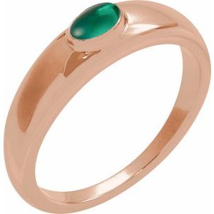 Natural Emerald Cabochon Petite Dome Ring (Style 72387)