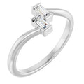 Essentials 14K White Gold 1/8 Ctw Natural Diamond Two-Stone Ring (Style 126997)