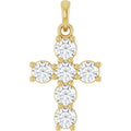 Believer 14K Yellow Gold 34 Ctw Natural Diamond Cross Pendant