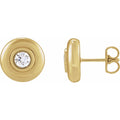 Bezel-Set Puffed Stud Earrings