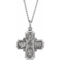 Sterling Silver 25x24 mm Four-Way Cross Medal 24" Necklace