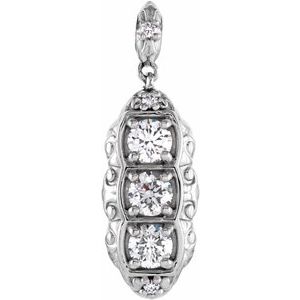 1/4 Ctw Natural Diamond 3-Stone Pendant (Style 85926)