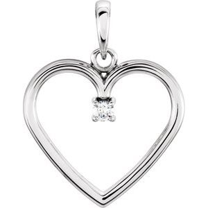 .03 Ct Natural Diamond Heart Pendant (Style 85895)