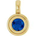 Essentials 14K Yellow Gold Lab Grown Blue Sapphire Charmpendant