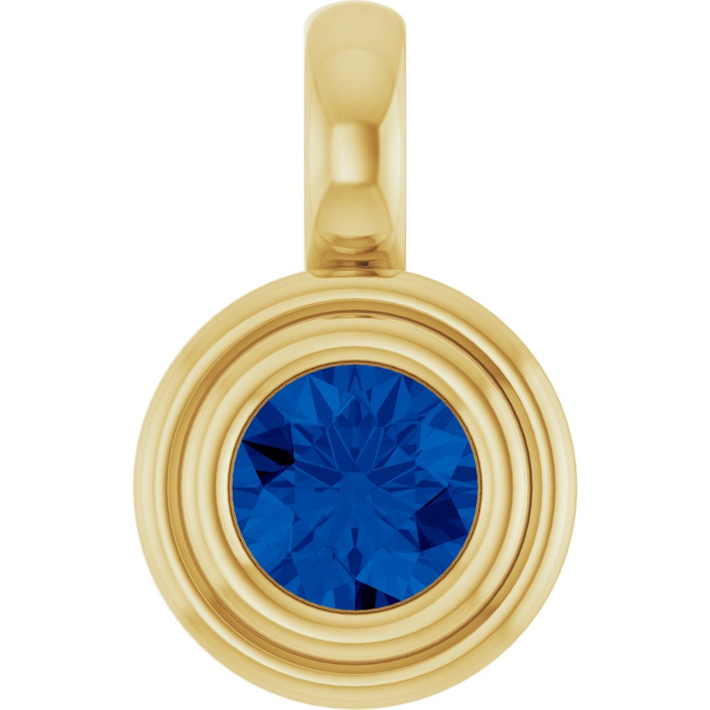 Essentials 14K Yellow Gold Lab Grown Blue Sapphire Charmpendant