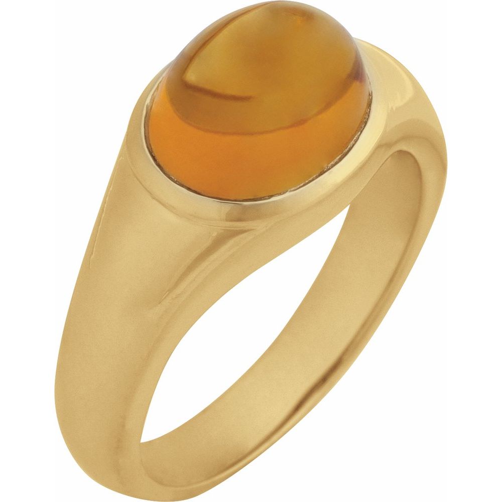 Impress 14K Yellow Gold Natural Citrine Cabochon Ring