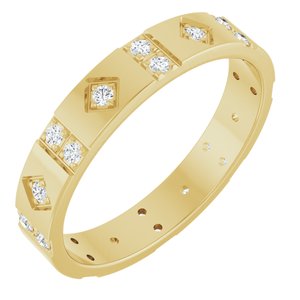 14K Gold Men's Diamond Wedding Band