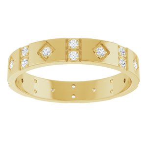 14K Gold Men's Diamond Wedding Band