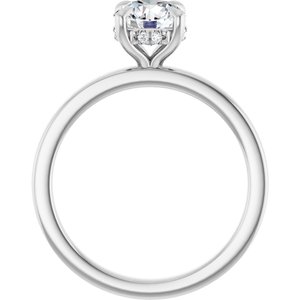 14K White Gold Oval Lab-Grown Diamond Engagement Ring
