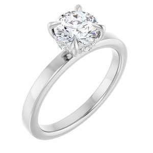 14K White Gold Oval Lab-Grown Diamond Engagement Ring