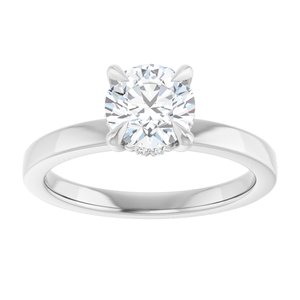 14K White Gold Oval Lab-Grown Diamond Engagement Ring