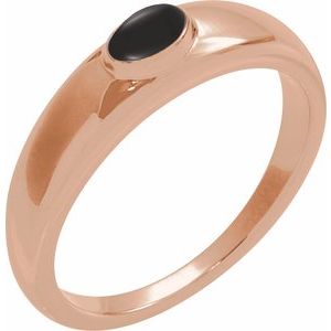Natural Cabochon Onyx Petite Dome Ring (Style 72387)