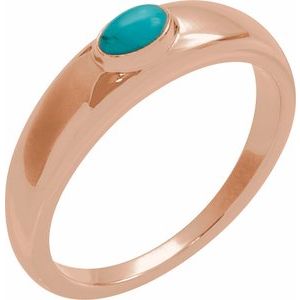 Natural Cabochon Turquoise Petite Dome Ring (Style 72387)