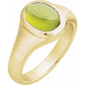 Impress 14K Yellow Gold 8X6 Mm Natural Peridot Ring