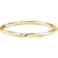 14K Yellow Hinged Twisted 7" Bangle Bracelet