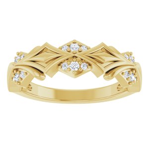 14K Gold 1/6 CTW Diamond Wedding Band