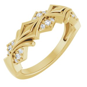 14K Gold 1/6 CTW Diamond Wedding Band
