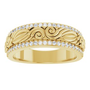 14K Gold 3/8 CTW Diamond Wedding Band