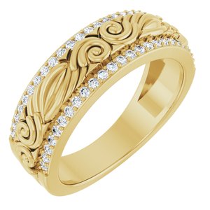 14K Gold 3/8 CTW Diamond Wedding Band