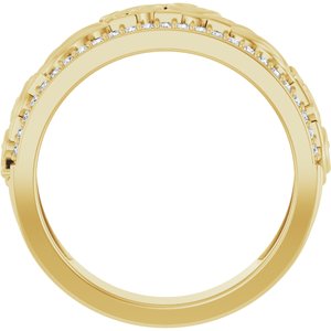 14K Gold 3/8 CTW Diamond Wedding Band