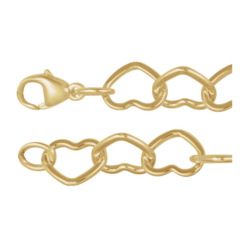 14K Yellow Gold-Filled 9 mm Heart 16" Chain