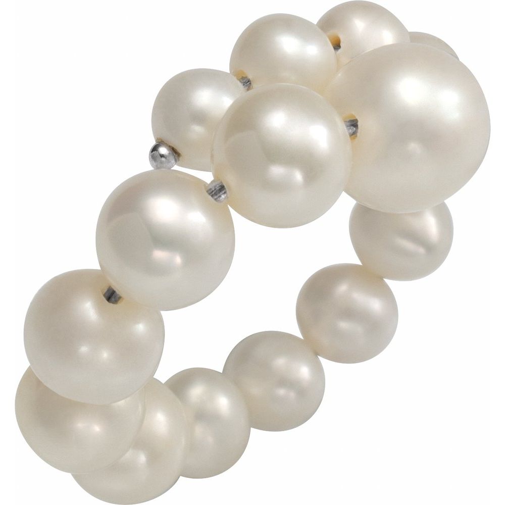 Impress Sterling Silver Cultured White Freshwater Pearl Ring